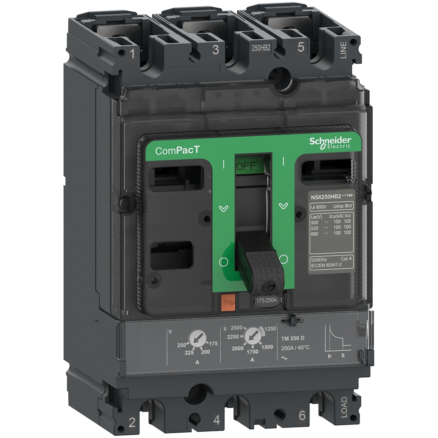 Schneider Electric C25F3TM250-NSX250F TM250D 36kA Termik Manyetik Korumalı Compact Şalter (LV431630)