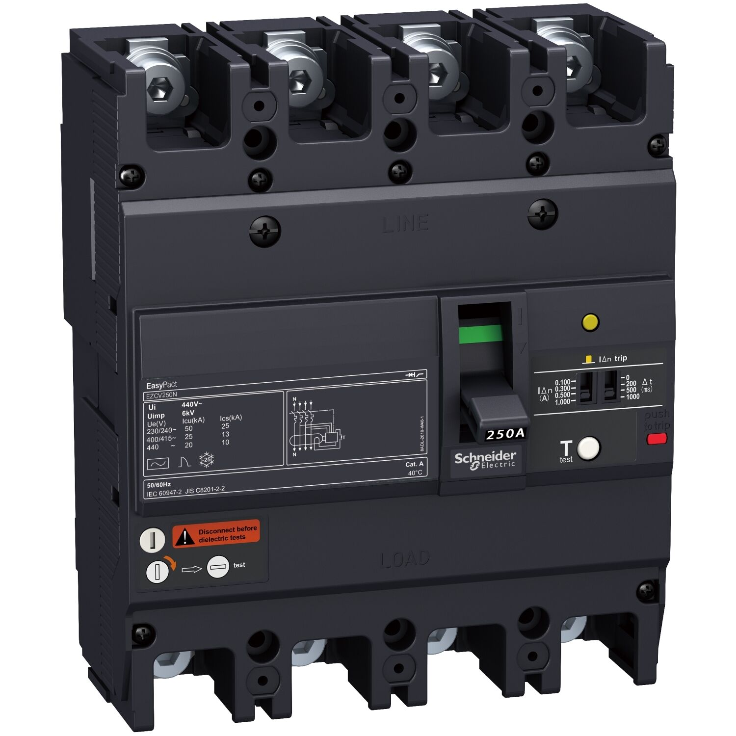 Schneider Electric EZCV250H4080 Ezc Devre Kesici 4P 36Ka 220/240 V80 A Mccb