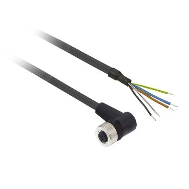 Telemecanique Sensors XZCP1264L2 Ön Kablolu Konnektörler Xz - Dirsekli Dişi - M12 - 5 Pim - Kablo Pur 2M