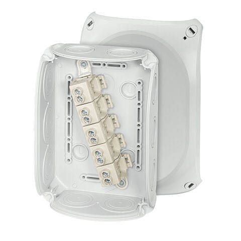 Hensel DK 1010 GZ 180x130x77    Buat; IP66, IK07, PP, H/S F, FR, Elastik Membran, RAL 7035 (Gri), 5 Kutuplu /6x2.5…2x16mm²/ Cu
