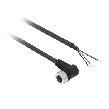 Telemecanique Sensors XZCP1340L2 Ön Kablolu Konnektörler Xz - Dirsekli Dişi - M12 - 3 Pim - Kablo Pur 2M