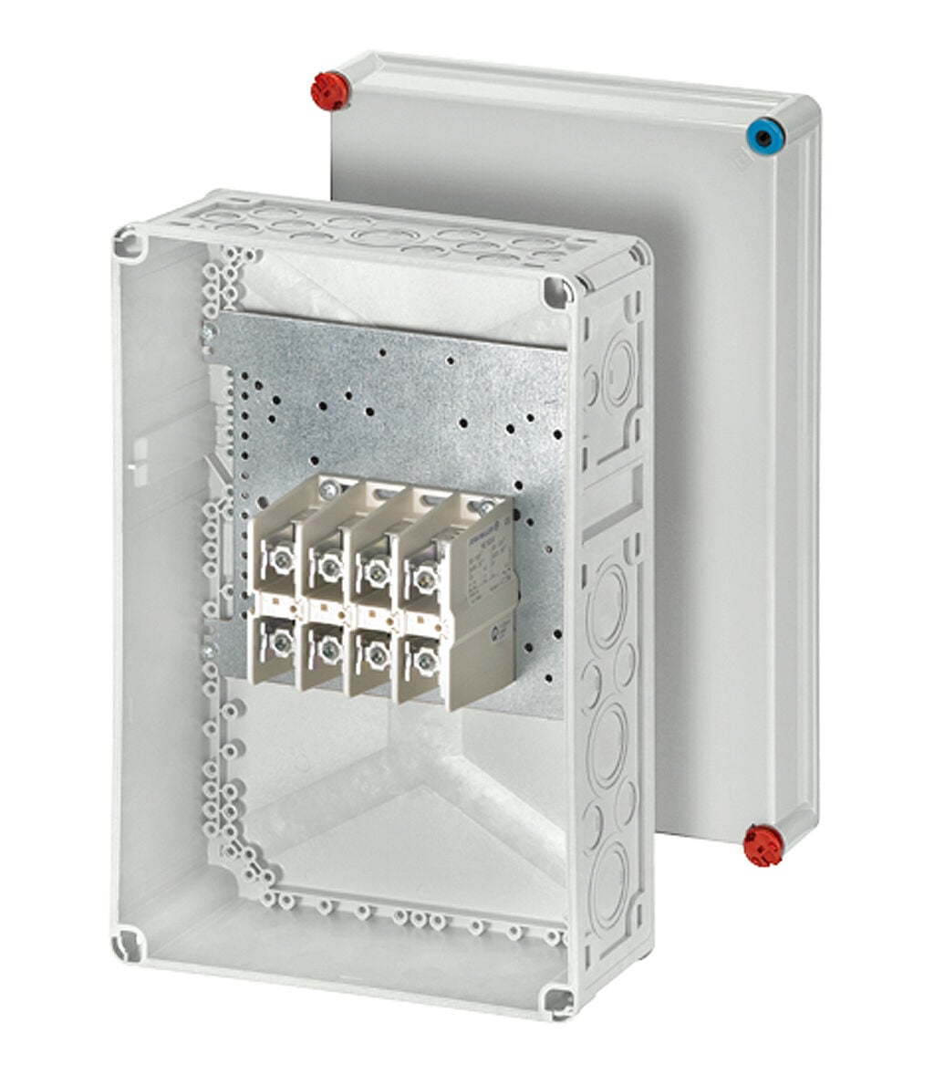 Hensel K 1204 300x450x170    Buat; IP65, IK08, PC, H/S F, FR, UV, Kırmalı Tip (Rakor Gerektirir), RAL 7035 (Gri), 4 Kutuplu /2x16-150mm² 4x16-70mm²/ Cu-Alu