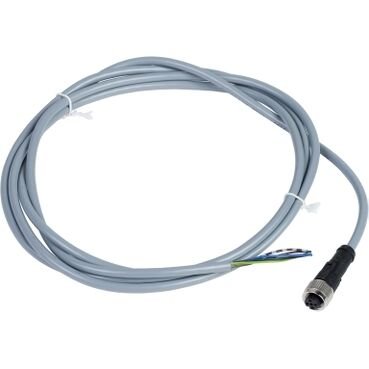 Telemecanique Sensors XZCPV1164L2 Pre Wired Connectors Xz, Straight Female, M12, 5 Pins, Cable Pvc 2 M