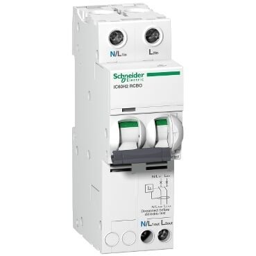 Schneider Electric A9D11225 Aşırı Akım Korumalı (Rcbo), Acti9 İc60H2 Rcbo, 2P, 25A, 30Ma, A Tipi, 10000A'Lı Kaçak Akım Kesici