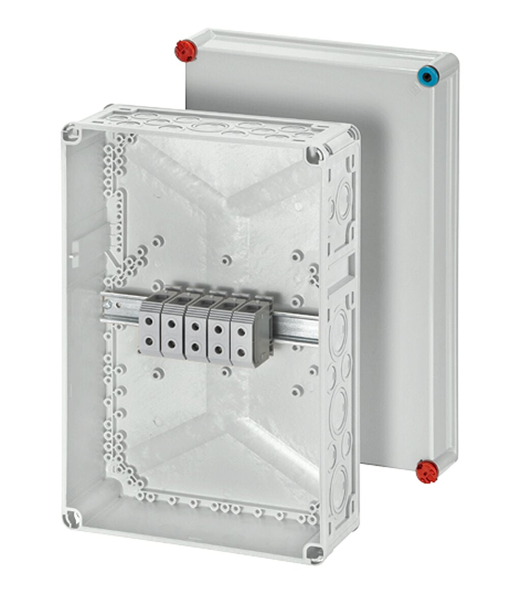 Hensel K 7055 300x450x170    Buat; IP65, IK08, PC, H/S F, FR, UV, Kırmalı Tip (Rakor Gerektirir), RAL 7035 (Gri), 5 Kutuplu /6x16mm²-4x50 mm²/ Cu