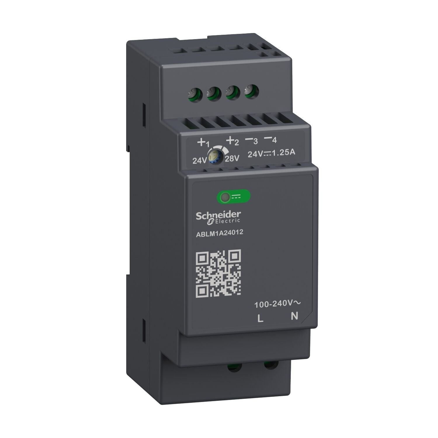 Schneider Electric ABLM1A24012 Regüle Edilmiş Güç Kaynağı, 100-240V AC, 24V 1,2 A, tek fazlı, Modüler