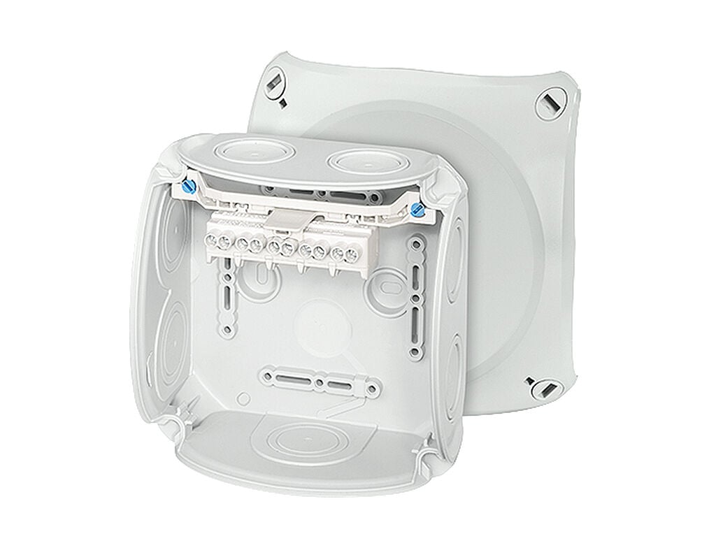 Hensel DK 0604 A 130x130x77    Buat; IP66, IK07, PP, H/S F, FR, Elastik Membran, RAL 7035 (Gri), 5 Kutuplu /4x1.5-2.5-4mm²/ Cu-Alu