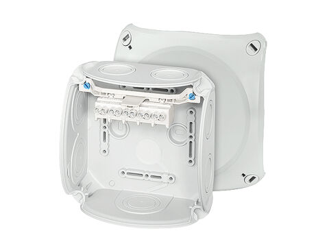 Hensel DK 0604 A 130x130x77    Buat; IP66, IK07, PP, H/S F, FR, Elastik Membran, RAL 7035 (Gri), 5 Kutuplu /4x1.5-2.5-4mm²/ Cu-Alu