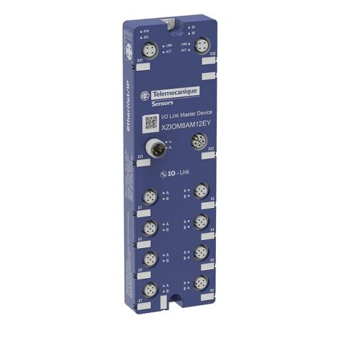 Telemecanique Sensors XZIOM8AM12EY IO Link Master, 8 port, A Sınıfı, IP67, M12, Ethernet/IP, 24VDC