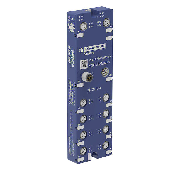 Telemecanique Sensors XZIOM8AM12PY IO Link Master, 8 port, A Sınıfı, IP67, M12, Profinet, 24VDC