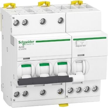 Schneider Electric A9Dg3716 Aşırı Akım Korumalı (Rcbo), Acti9 İcv40, 3P+N, 16 A, B Eğrisi, 6000 A, 30 Ma, A Tipi İle Kaçak Akım Kesici