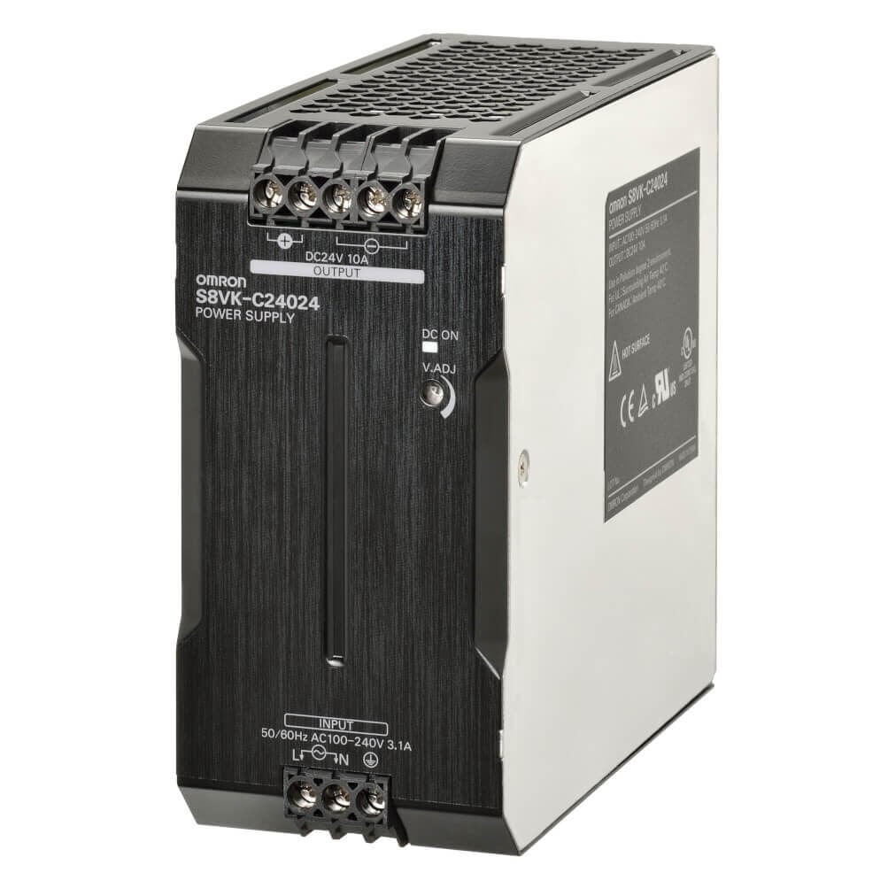 Omron S8Vk-C24024 Kitap Tipi Güç Kaynağı, Lite, 240 W, 24Vdc, 10A, Dın Rayına Montaj