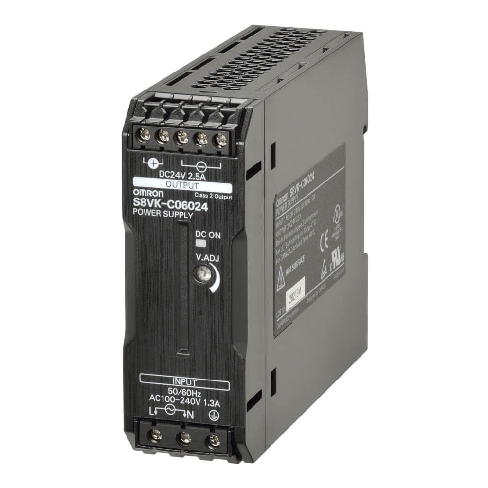 Omron S8Vk-C06024 Kitap Tipi Güç Kaynağı, Lite, 60 W, 24Vdc, 2,5A, Dın Ray Montajı