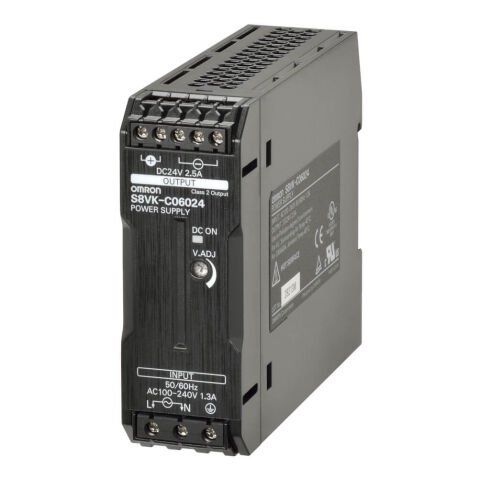 Omron S8Vk-C06024 Kitap Tipi Güç Kaynağı, Lite, 60 W, 24Vdc, 2,5A, Dın Ray Montajı