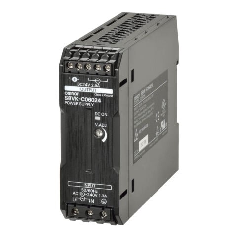 Omron S8Vk-C06024 Kitap Tipi Güç Kaynağı, Lite, 60 W, 24Vdc, 2,5A, Dın Ray Montajı