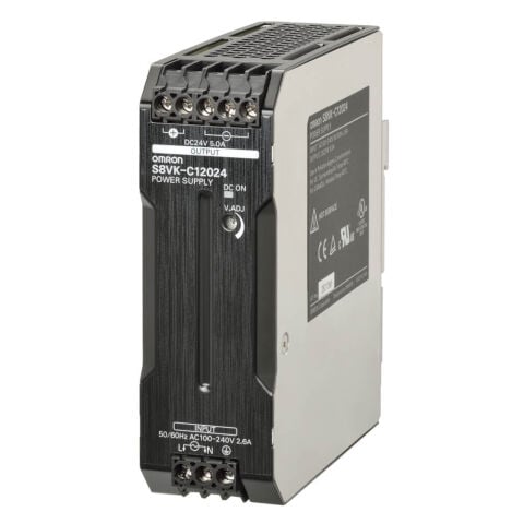 Omron S8Vk-C12024 Kitap Tipi Güç Kaynağı, Lite, 120 W, 24Vdc, 5A, Dın Ray Montajı