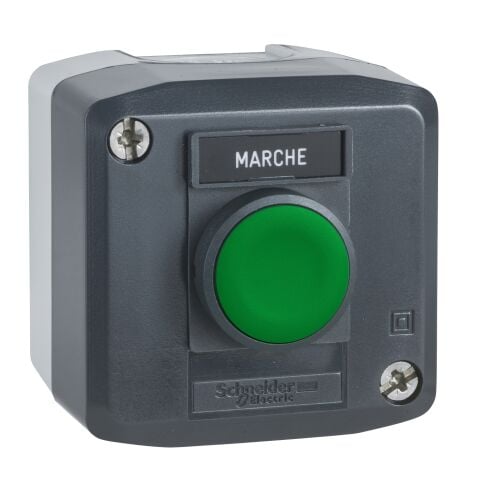 Schneider Electric XALD101 Koyu Gri İstasyon - 1 Yeşil Sıva Altı Buton Ø22 Yaylı Dönüş 1Na ''Marche''