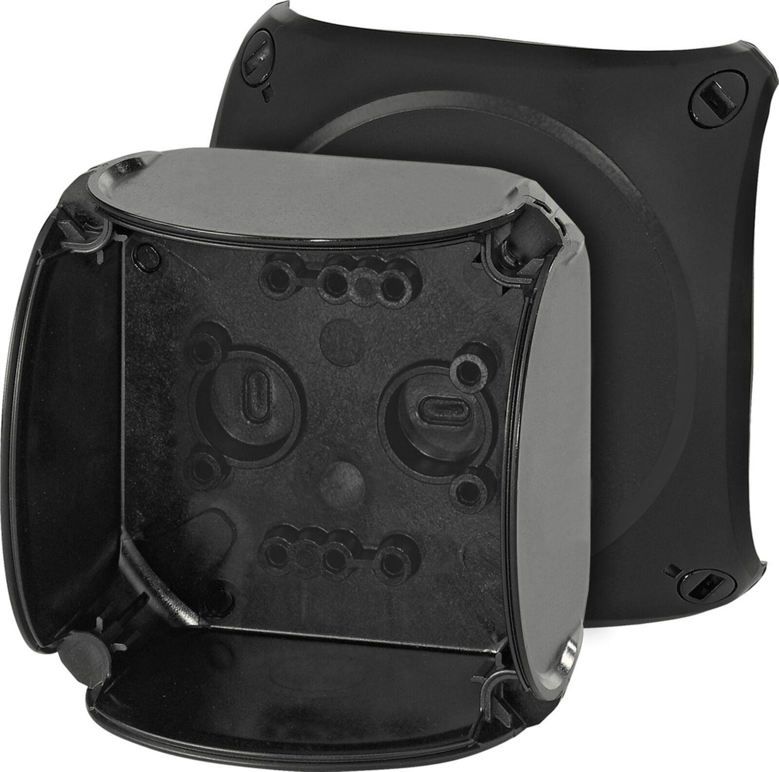 Hensel KF 0200 C 93x93x62    Harici Ortam Buatı; IP66/67-IP69, IK09, PC-GFS, H/S F, FR, UV, Düz Kenarlı, RAL 9011 (Siyah)
