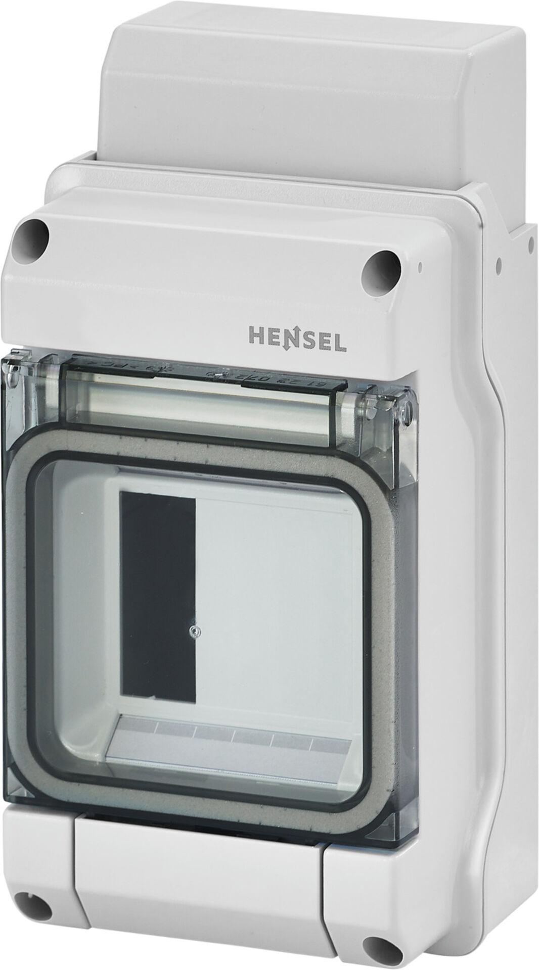 Hensel KV 9103 102x197x92   KV-Sigorta Kutusu; IP65, 1x3/3 Modül, IK08, PS, H/S F, FR, Elastik Membranlı, RAL 7035 (Gri), Şeffaf Kapaklı, N/PE Klemensli