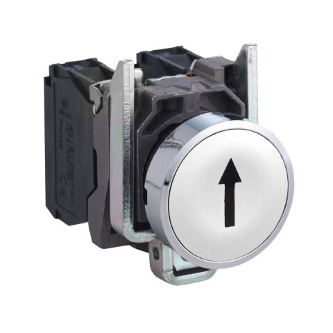 Schneider Electric XB4BA3341 Beyaz buton Ø22 yaylı dönüş 1NA ''yukarı ok''
