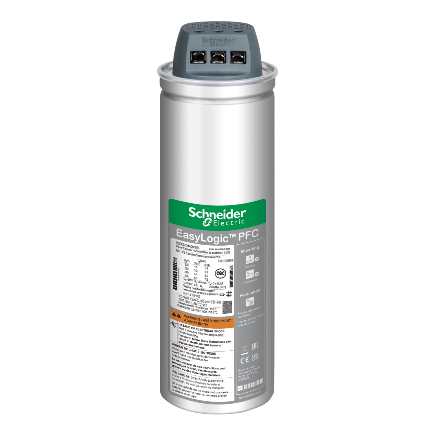 Schneider Electric BLRCS285A342B44 Easycan Kapasitör - 28,5/34,2 Kvar - 440 V - 50/60Hz