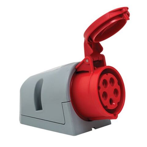 Mete Enerji 406607V-5X16A 3P+N+E Eğik Duvar Prizi 380-415V IP44