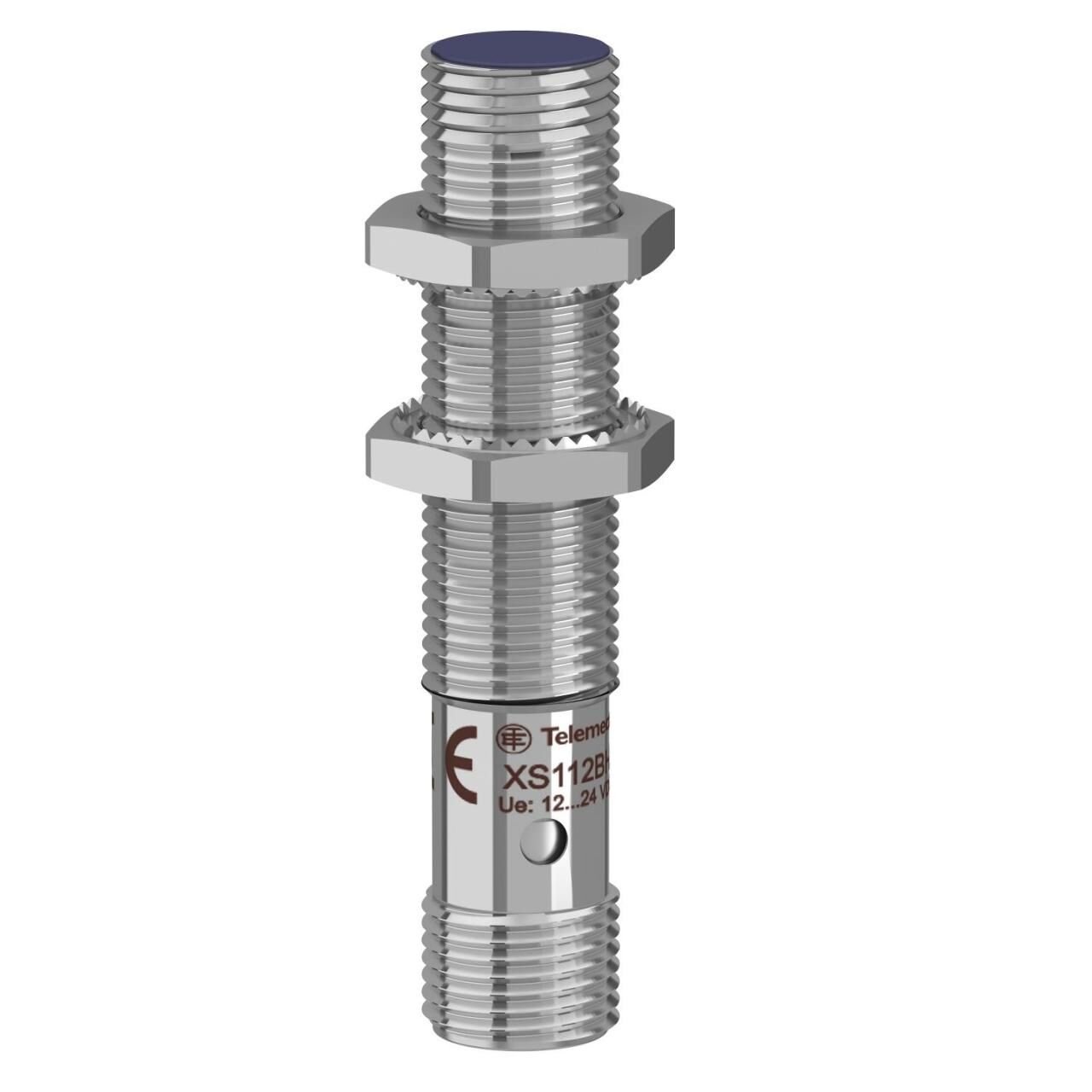 Telemecanique Sensors XS112BHPAM12 Endüktif sensör XS1 M12 - L61mm -pirinç - Sn4mm - 12..24VDC - M12
