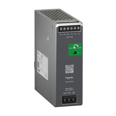 Schneider Electric ABLS1A24050 Regüle Edilmiş Güç Kaynağı, 100-240V AC, 24V 5 A, tek fazlı, Optimize edilmiş