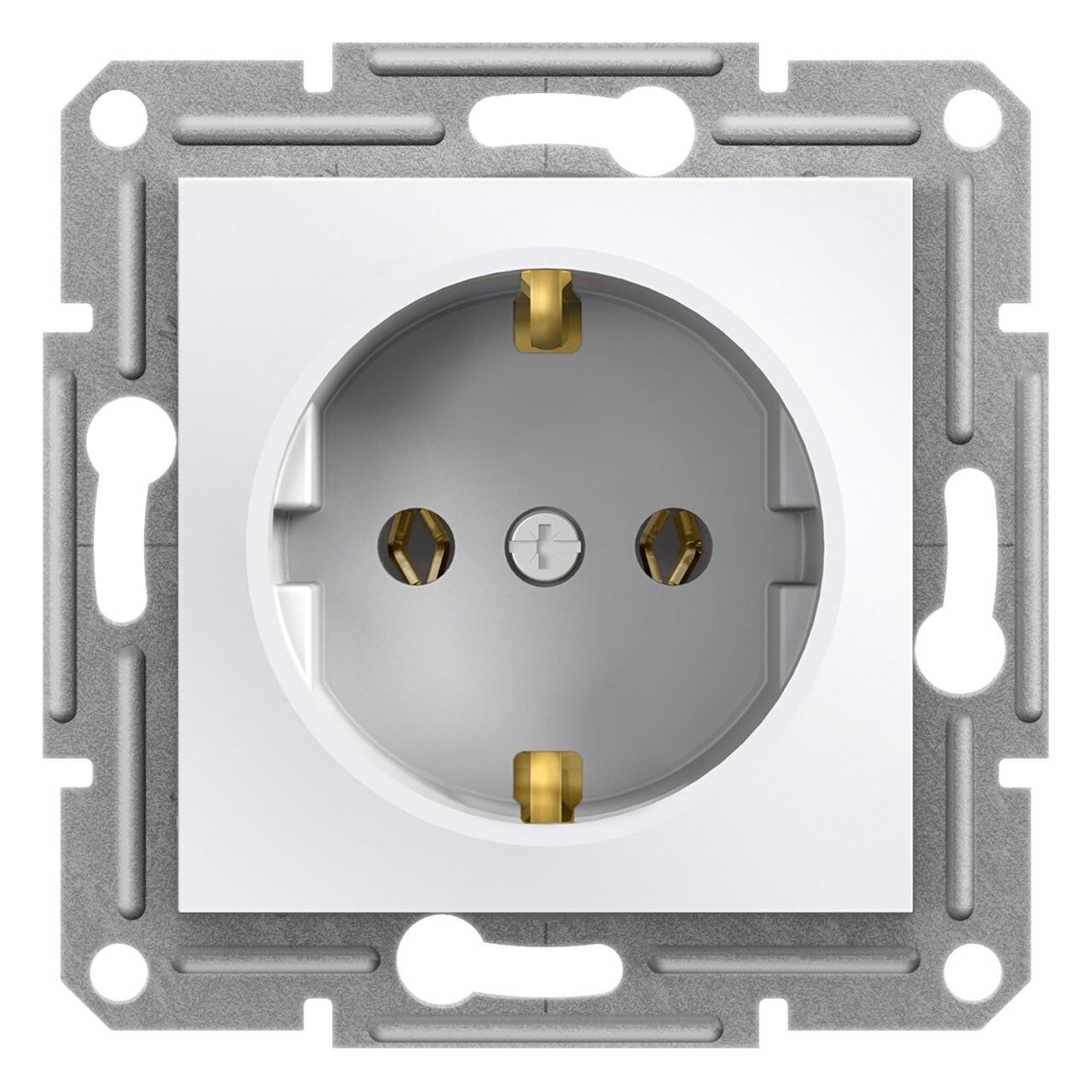 Schneider Electric EPH2970121 Asfora Topraklı Priz Beyaz, vidalı, çerçevesiz