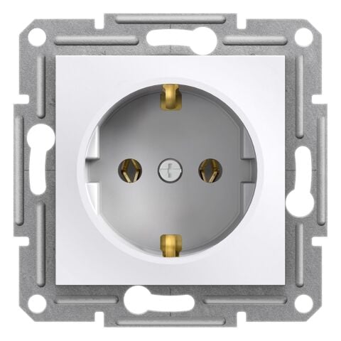 Schneider Electric EPH2970121 Asfora Topraklı Priz Beyaz, vidalı, çerçevesiz