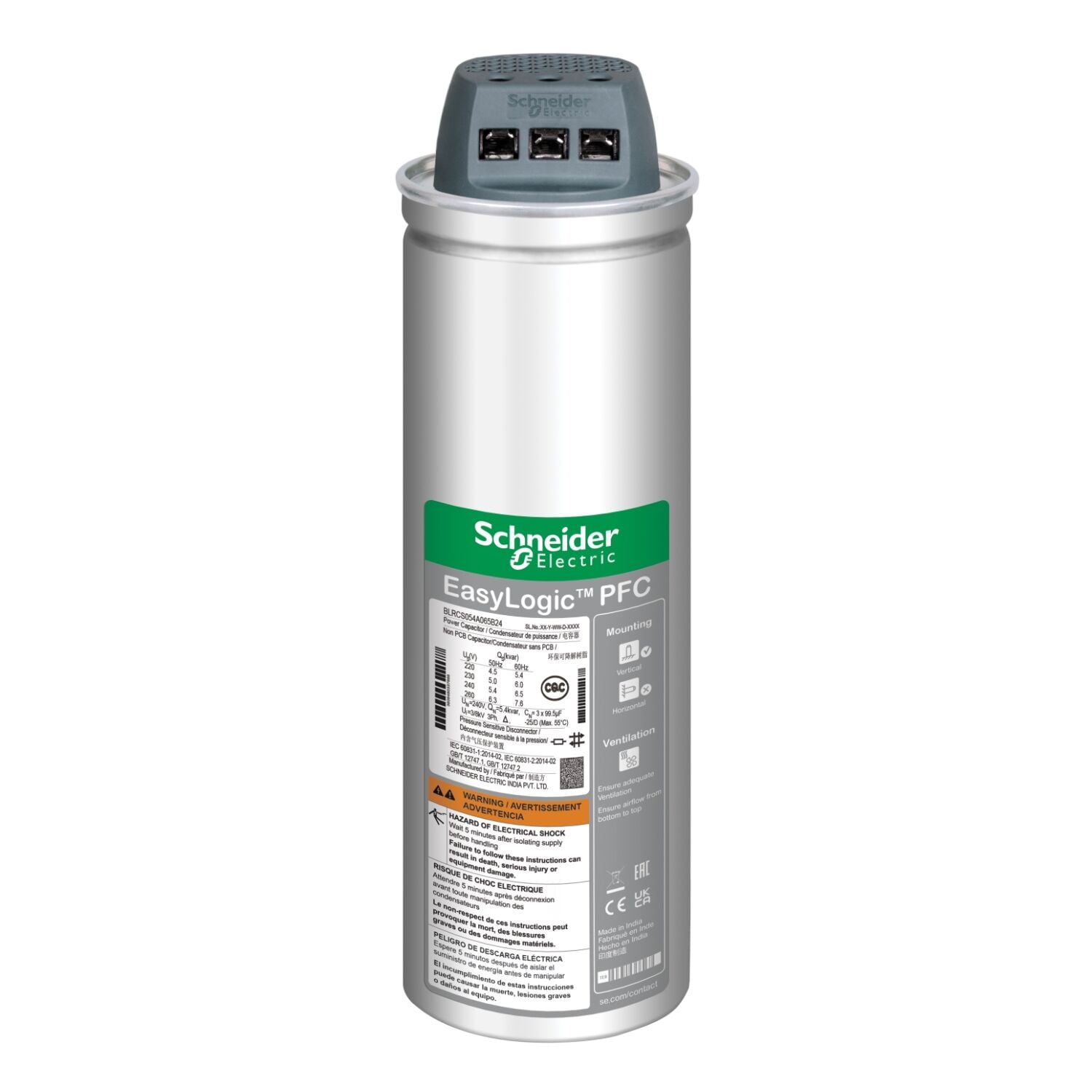 Schneider Electric BLRCS150A180B44 Easycan Kapasitör - 15/18 Kvar - 440 V - 50/60Hz