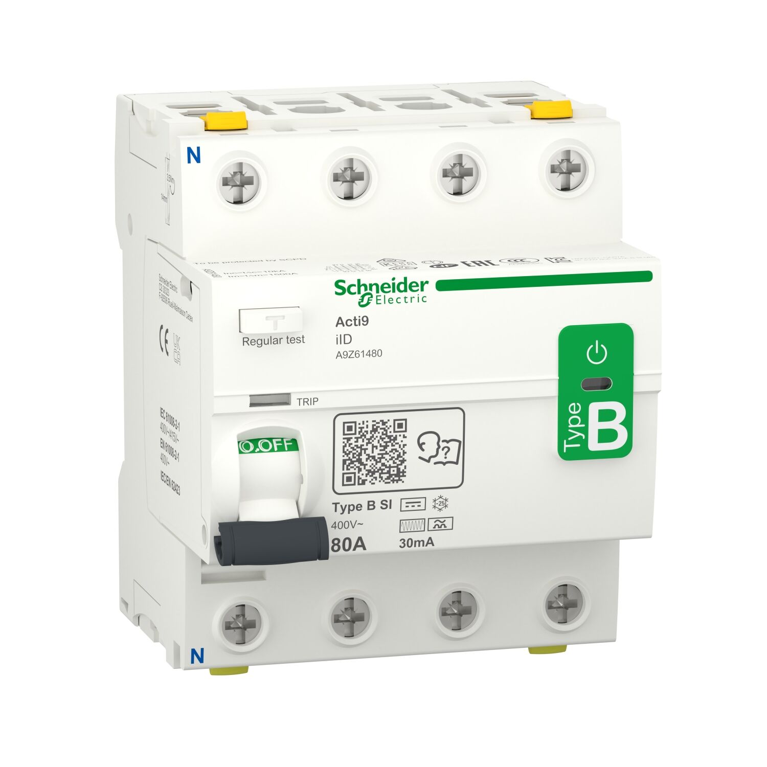 Schneider Electric A9Z61480 Acti9 İıd 4P 80A 30Ma B-Sı