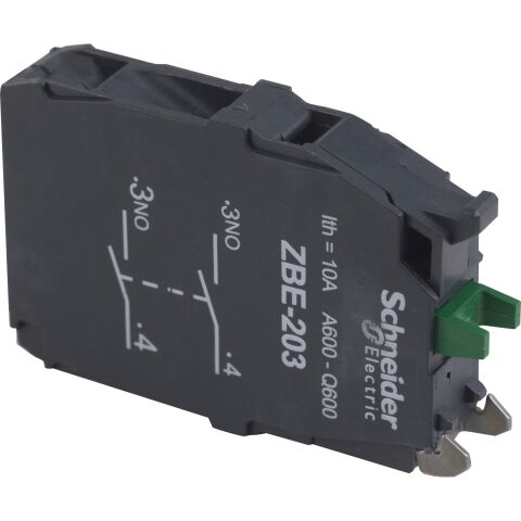 Schneider Electric ZBE203 Başlık Ø22 İçin Çift Kontak Bloğu 2Na Vida Kelepçesi Terminali