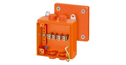 Hensel FK 9025 150x150x80    Yangın Buatı; IP66, IK10, Çelik Şaç, RAL 2003 (Turuncu), 5 Kutuplu /4x0.5...2x4mm²/ Cu