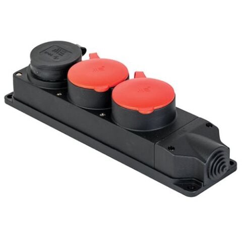 Mete Enerji 401051- Kauçuk Üçlü Grup Priz  (3x25A 2 adet / 1x16A 1 adet)