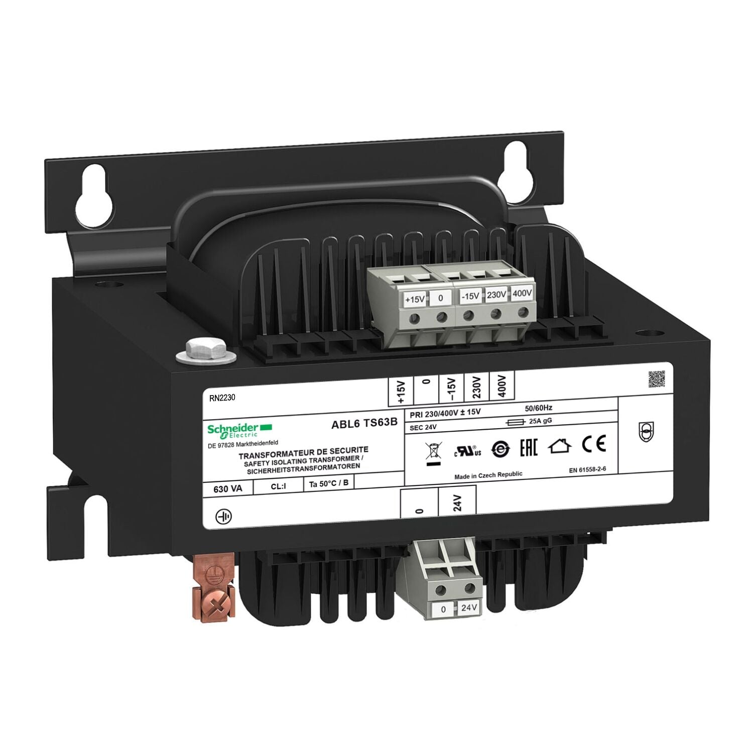 Schneider Electric ABL6TS63B Gerilim Transformatörü - 230..400 V - 1 X 24 V - 630 Va