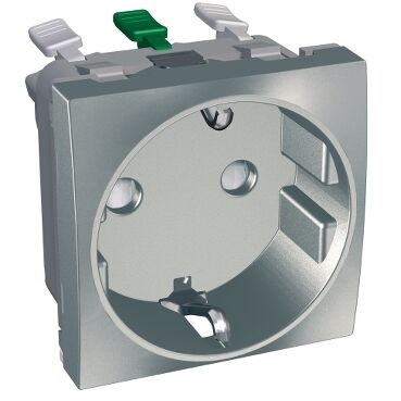 Schneider Electric Alb46287 Altira - Çocuk Korumalı 45° Eğimli Topraklı Priz - Alüminyum