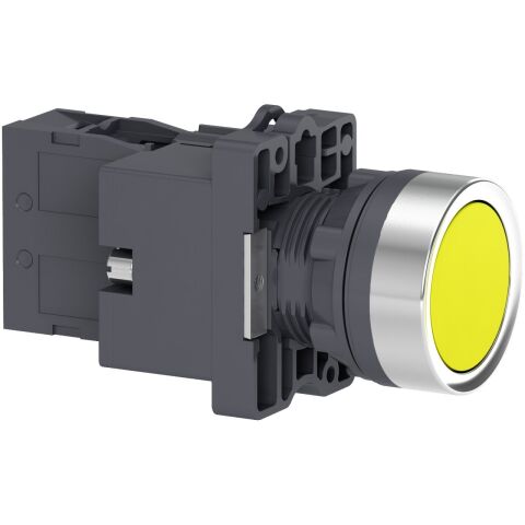 Schneider Electric XA2EW35B1 1 NA Sarı Işıklı, yaylı butonlar  24 VDC