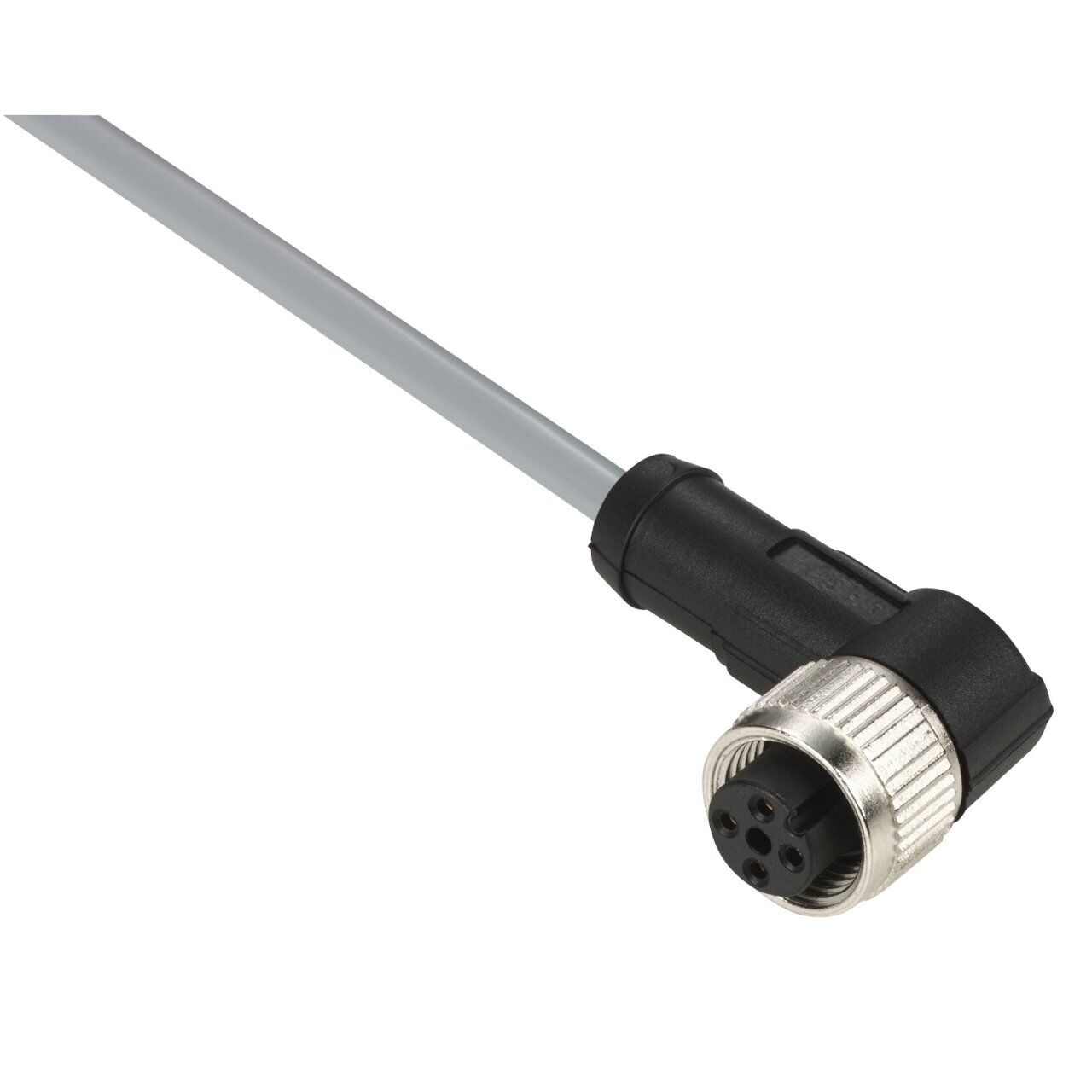 Telemecanique Sensors XZCPV1241L5 Kablolu Konnektör Dirsekli Dişi M12 4Pim Pvc 5M