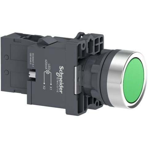 Schneider Electric XA2EW33M1 1 NAYeşil Işıklı, yaylı butonlar  220 V AC/ DC