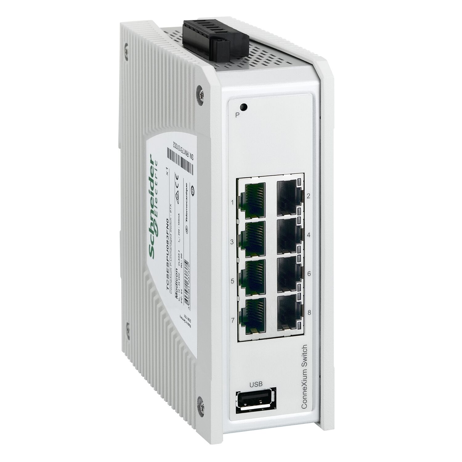 Schneider Electric TCSESPU083FN0 ConneXium Premium Yönetilmeyen Anahtar - bakır için 8 bağlantı noktası
