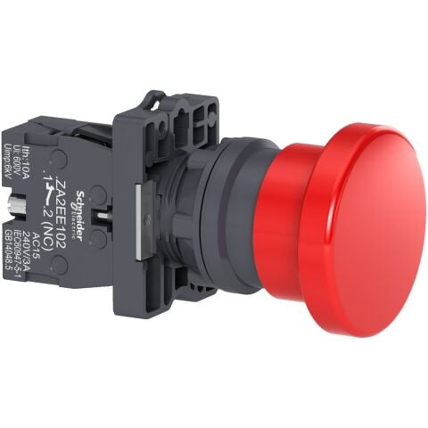 Schneider Electric XA2EC42 1 NK Kırmızı Mantar kafalı, yaylı buton