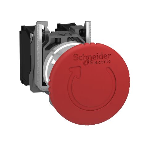Schneider Electric XB4BS8444 Kırmızı Ø40 Acil Durdurma Buton Ø22  2Nk