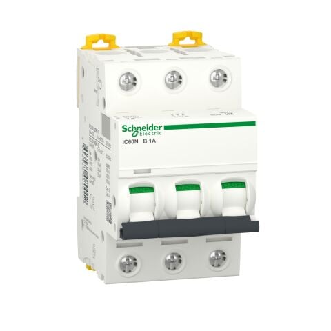 Schneider Electric A9F73301 İc60N - Minyatür Devre Kesici - 3P - 1A - B Eğrisi