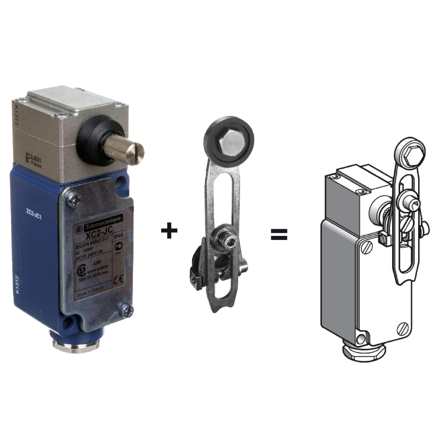 Telemecanique Sensors XC2JC10131 Limit Anahtarı Xc2-J - Makaralı Manivela - 1 K/A