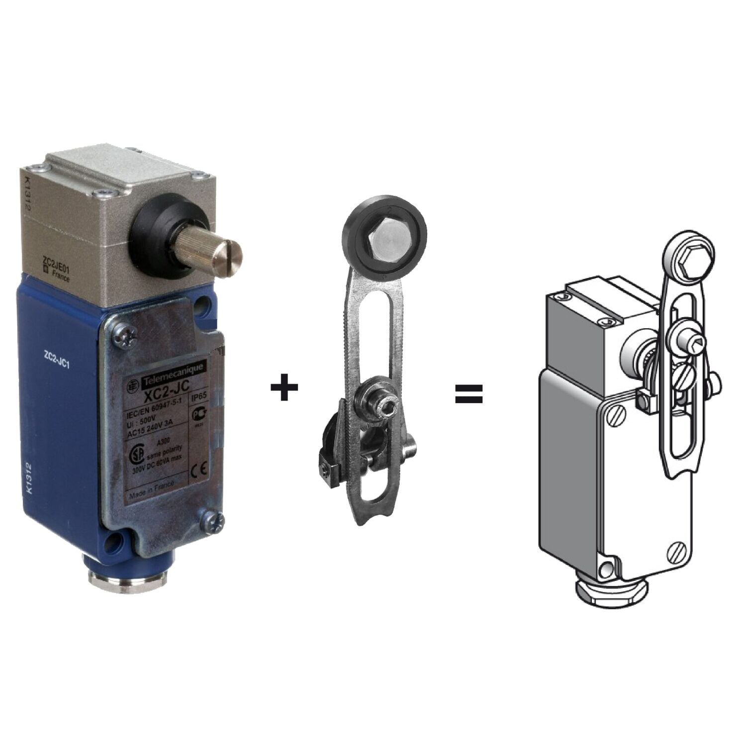 Telemecanique Sensors XC2JC10131 Limit Anahtarı Xc2-J - Makaralı Manivela - 1 K/A