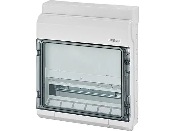 Hensel KV 9230 403x483x129   KV-Sigorta Kutusu; IP65, 1x18/18 Modül, IK08, PS, H/S F, FR, Elastik Membranlı, RAL 7035 (Gri), Şeffaf Kapaklı