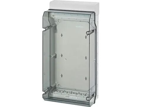 Hensel KV 9331 295x583x182   KV-Sayaç Panosu; IP65, IK08, PS, H/S F, FR, Elastik Membranlı, RAL 7035 (Gri), Şeffaf Kapaklı