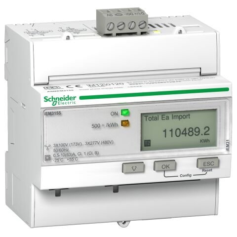 Schneider Electric A9MEM3155 İem3155 Enerji Ölçer - 63 A - Rs485 - 1 Dijital G - 1 Dijital Ç - Çoklu Tarife