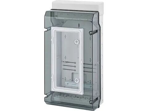 Hensel KV 9338 295x583x182   KV-Sayaç Panosu; IP65, IK08, PS, H/S F, FR, Elastik Membranlı, RAL 7035 (Gri), Şeffaf Kapaklı